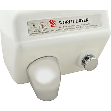 World Hand Dryer Dryer, Hand, World Model "A" For  - Part# Model A White MODEL A WHITE